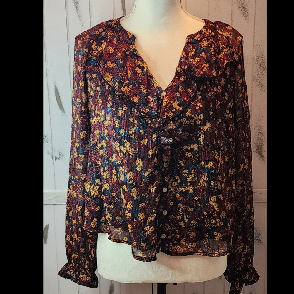 Frye Floral Ruffle Blouse - Multicolor